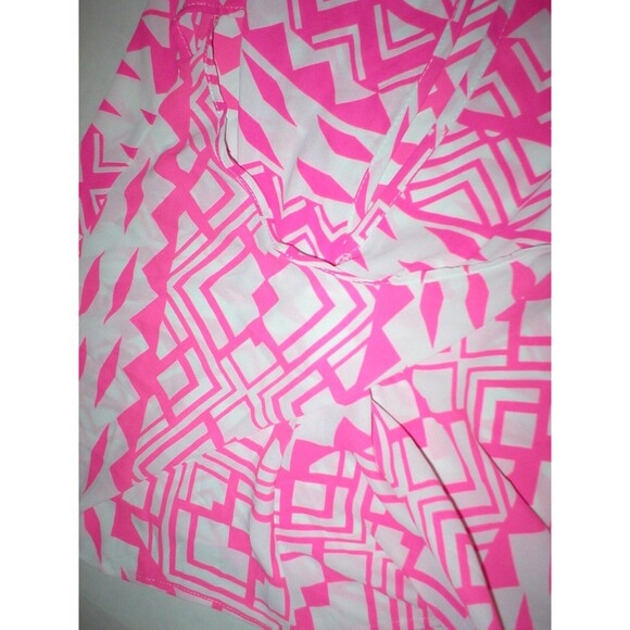 New Womens Small Minx USA made Blouse Top White Pink Sleeveless Open Back Slit S - Picture 6 of 10